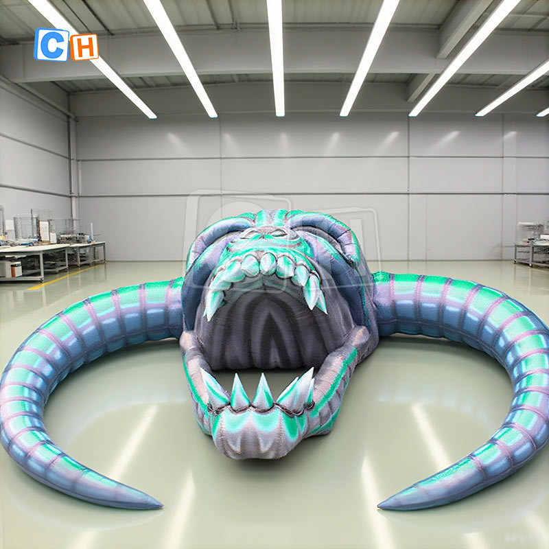 Giant Outdoor Inflatable Skull Head with Demon Horn