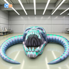Giant Outdoor Inflatable Skull Head with Demon Horn