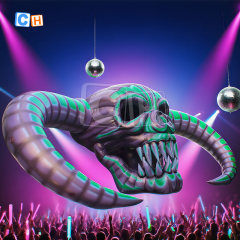 Giant Outdoor Inflatable Skull Head with Demon Horn