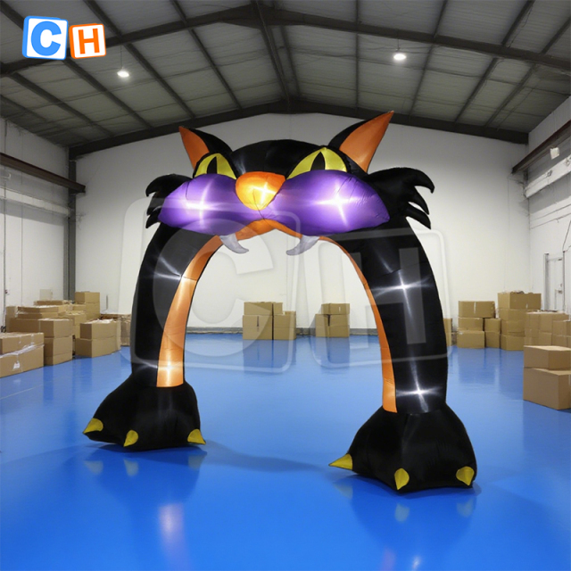 Halloween Inflatable Black Cat Archway Decoration