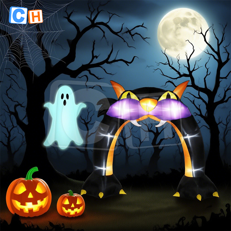 Halloween Inflatable Black Cat Archway Decoration