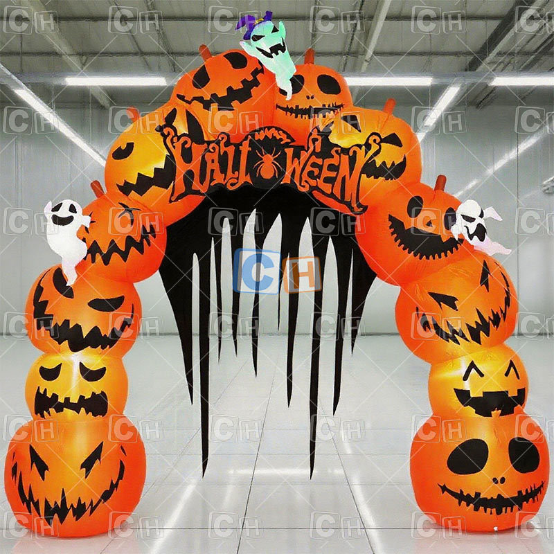 Custom Halloween holiday decoration inflatable Pumpkin arch entrance for event