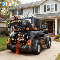 Halloween Decoration Inflatable Pumpkin Car for Yard