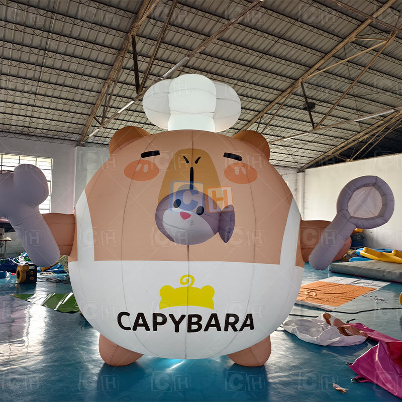 Giant Inflatable Chef Capybara Mascot decoration