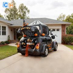 Halloween Decoration Inflatable Pumpkin Car for Yard