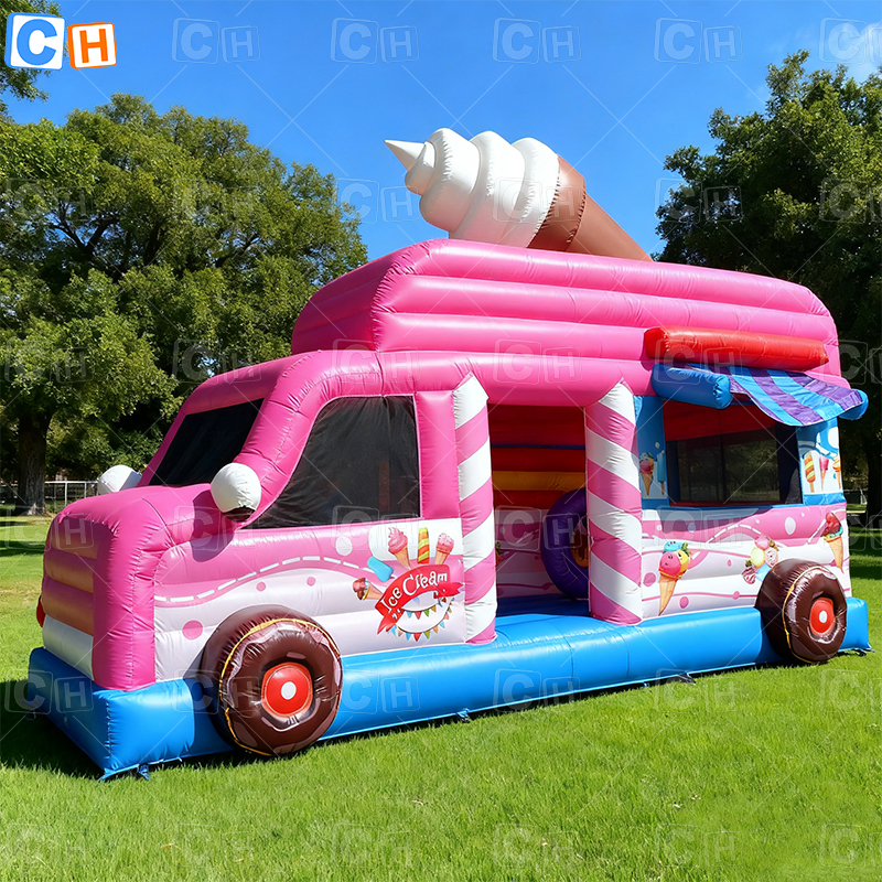 Carnival Inflatable Pink ice cream Food Truck