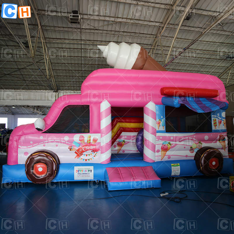 Carnival Inflatable Pink ice cream Food Truck