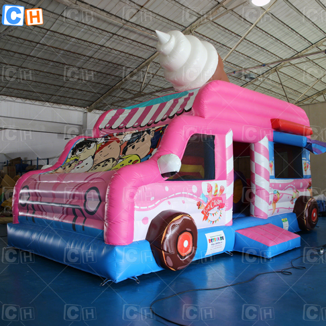 Carnival Inflatable Pink ice cream Food Truck