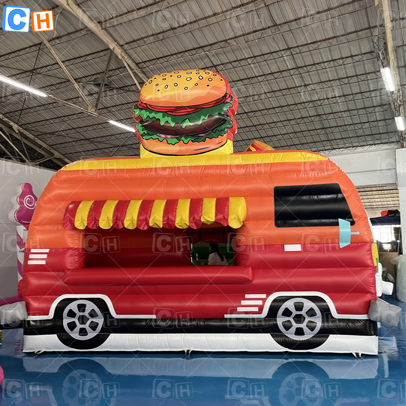 Carnival Hamburger Inflatable Food Truck Shop Booth