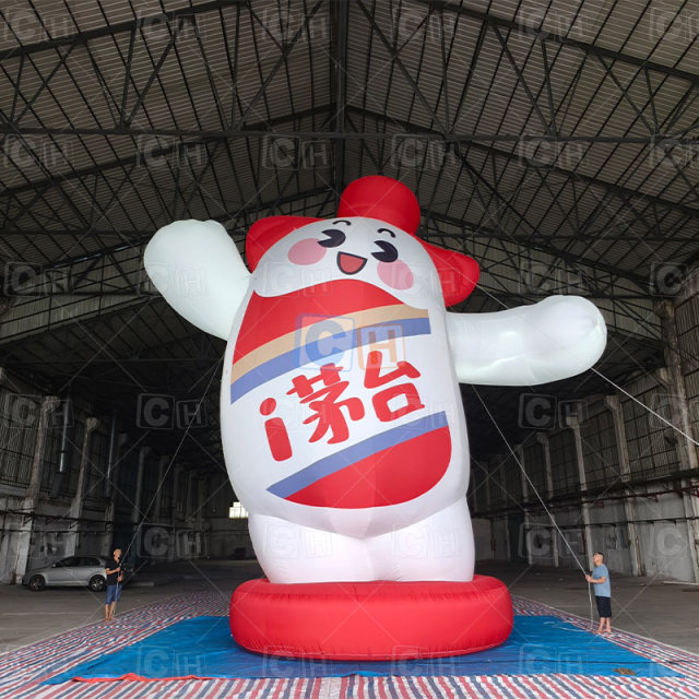 Customized Outdoor Inflatable Wine Bottle Mascot for Event
