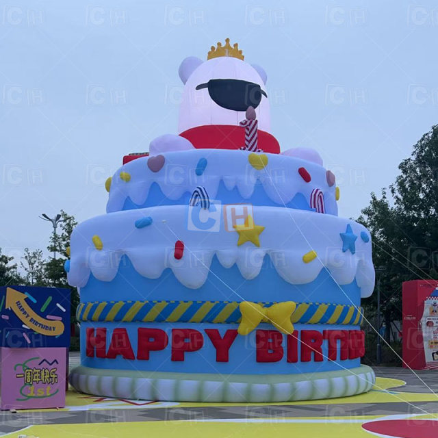 8M Giant Inflatable Birthday Cake for Anniversary Decoration