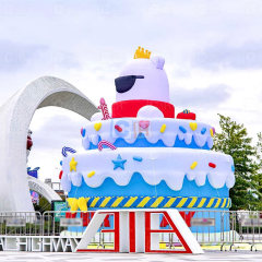 8M Giant Inflatable Birthday Cake for Anniversary Decoration