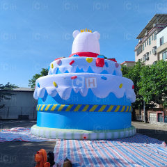 8M Giant Inflatable Birthday Cake for Anniversary Decoration