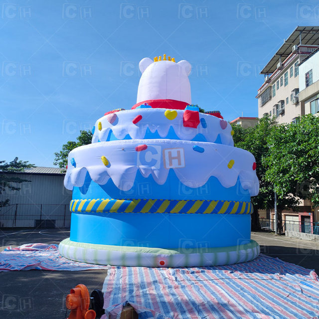 8M Giant Inflatable Birthday Cake for Anniversary Decoration