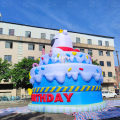 8M Giant Inflatable Birthday Cake for Anniversary Decoration