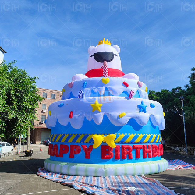 8M Giant Inflatable Birthday Cake for Anniversary Decoration