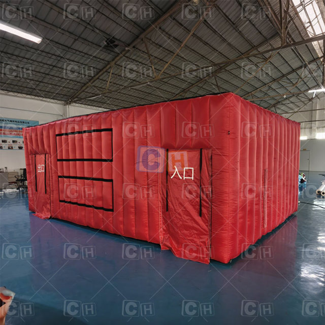 Giant inflatable cube tent for fire events