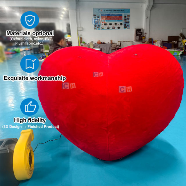 Custom Giant Plush Inflatable Heart