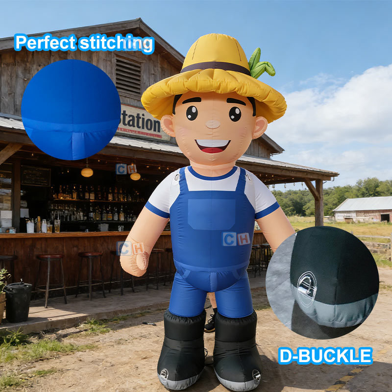Custom Giant Inflatable Farmer Mascot Character