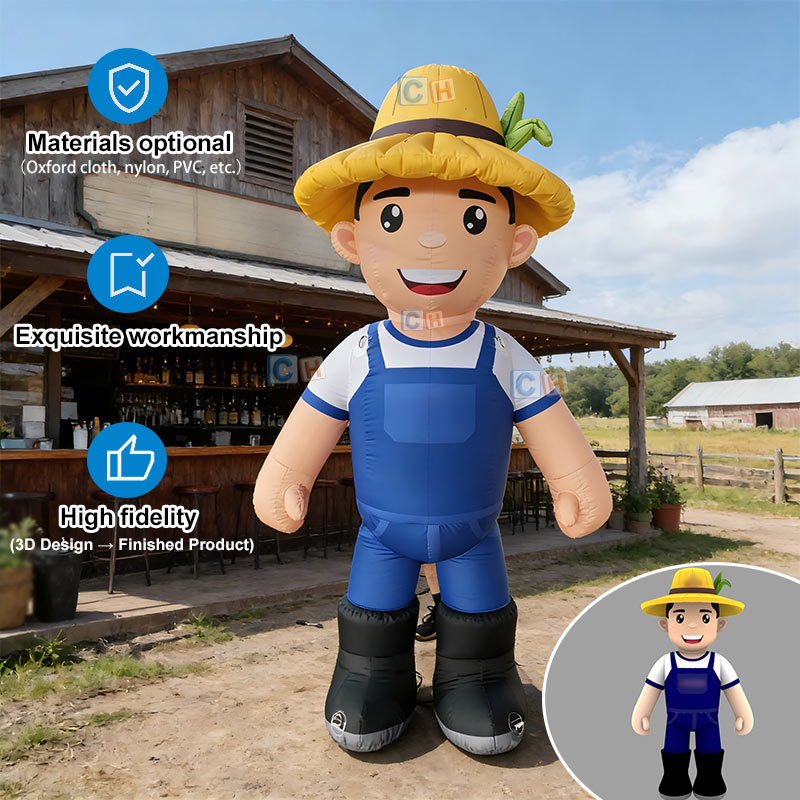 Custom Giant Inflatable Farmer Mascot Character