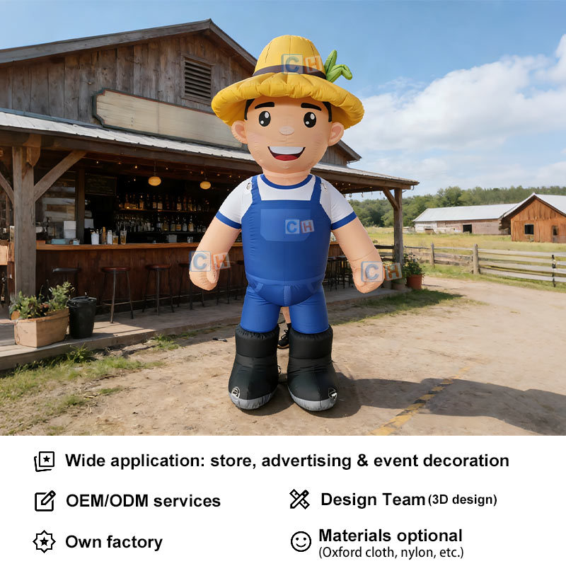 Custom Giant Inflatable Farmer Mascot Character