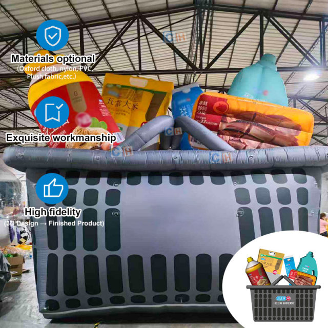 Giant Custom Inflatable Shopping Basket Promotion