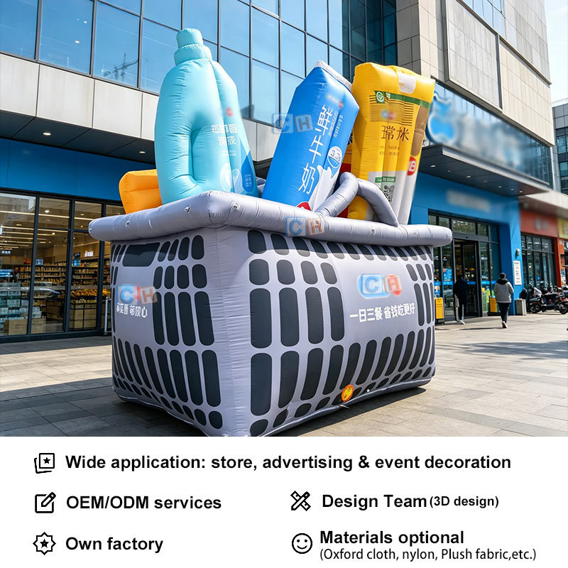 Giant Custom Inflatable Shopping Basket Promotion