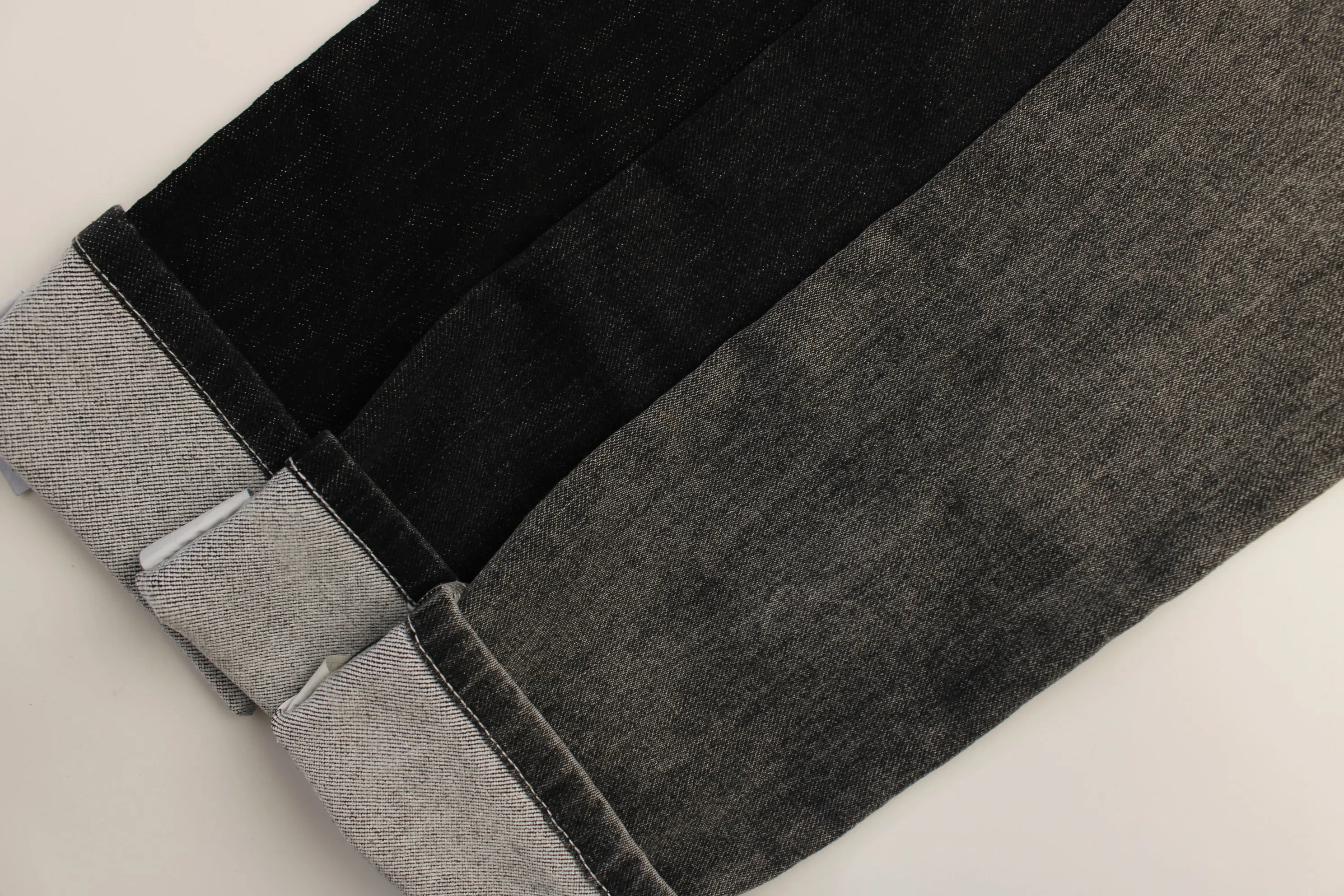 Top Quality Workable Price 9.5 oz Big Wide 180cm soft hand feeling slub  sulfur black   Denim Fabric for men's Jeans