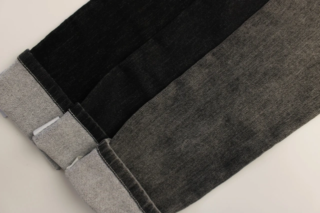 Top Quality Workable Price 9.5 oz Big Wide 180cm soft hand feeling slub  sulfur black   Denim Fabric for men's Jeans