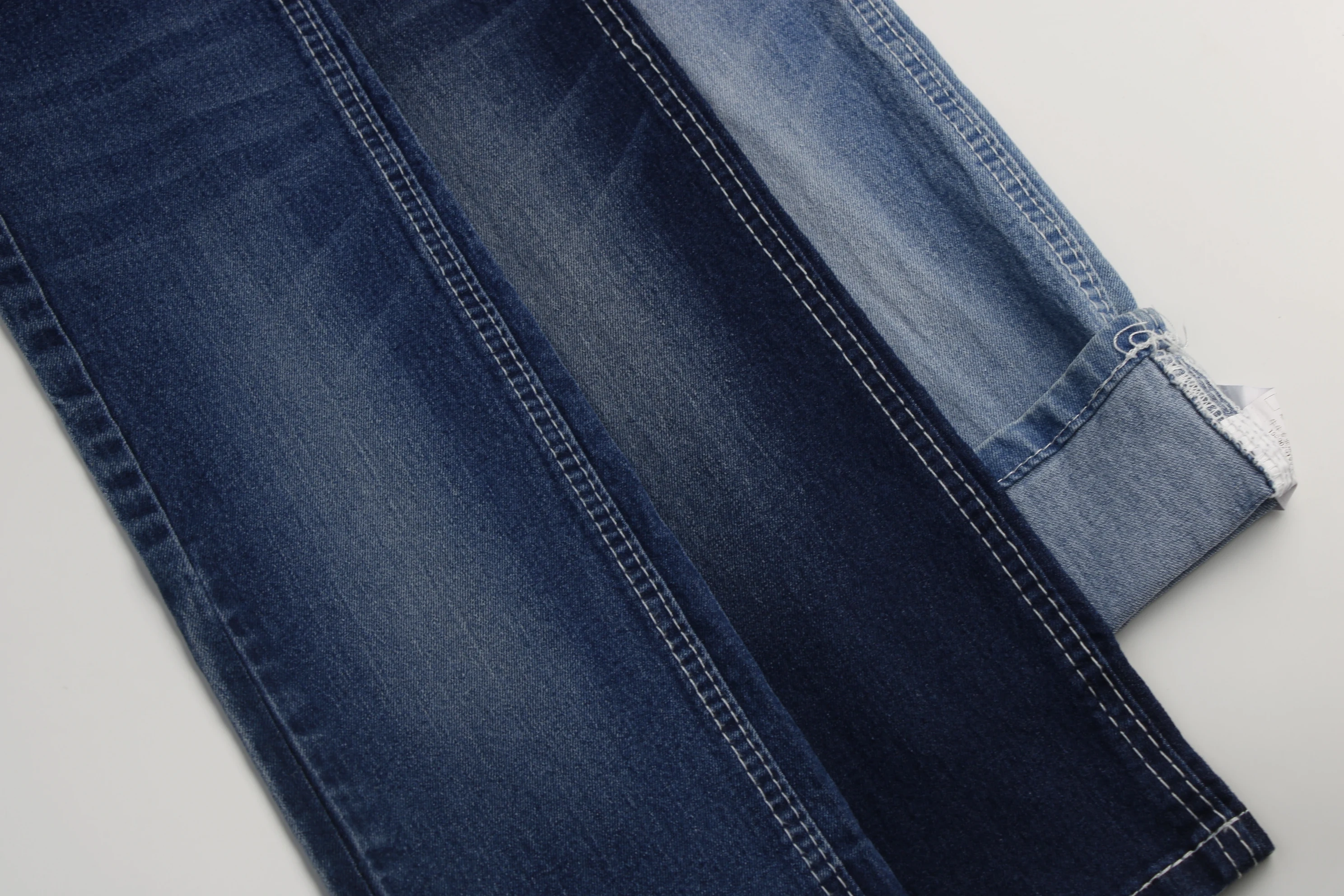 Top Quality Workable Price 9.4 oz Big Wide 180cm Comfortable Stretch Dark Blue Warp Slub Denim Fabric for men's Jeans