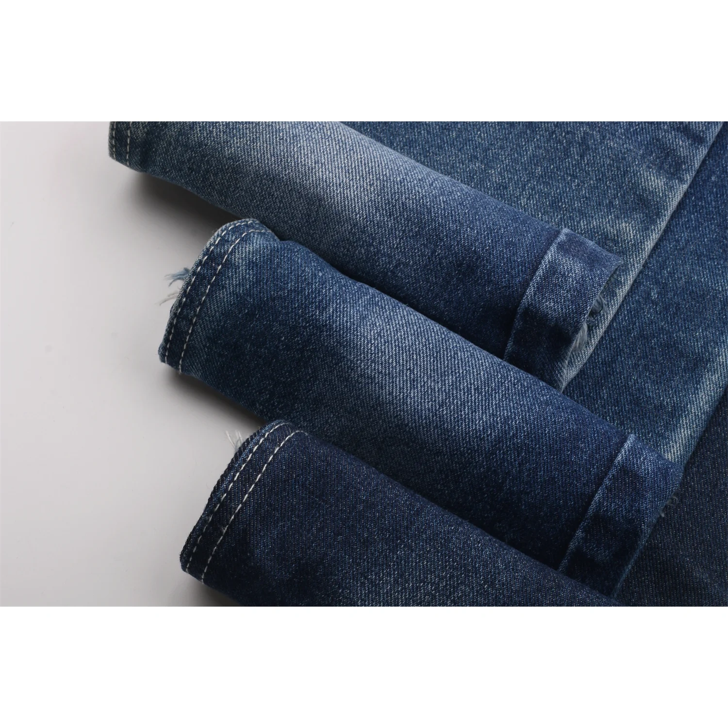 Factory Direct Selling Top Quality Blue Black TR 7SOE*7SOE Cotton Poly Viscose 13.4oz no Slub Denim Jeans Fabric