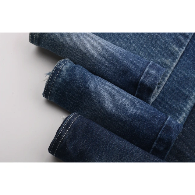 Factory Direct Selling Top Quality Blue Black TR 7SOE*7SOE Cotton Poly Viscose 13.4oz no Slub Denim Jeans Fabric