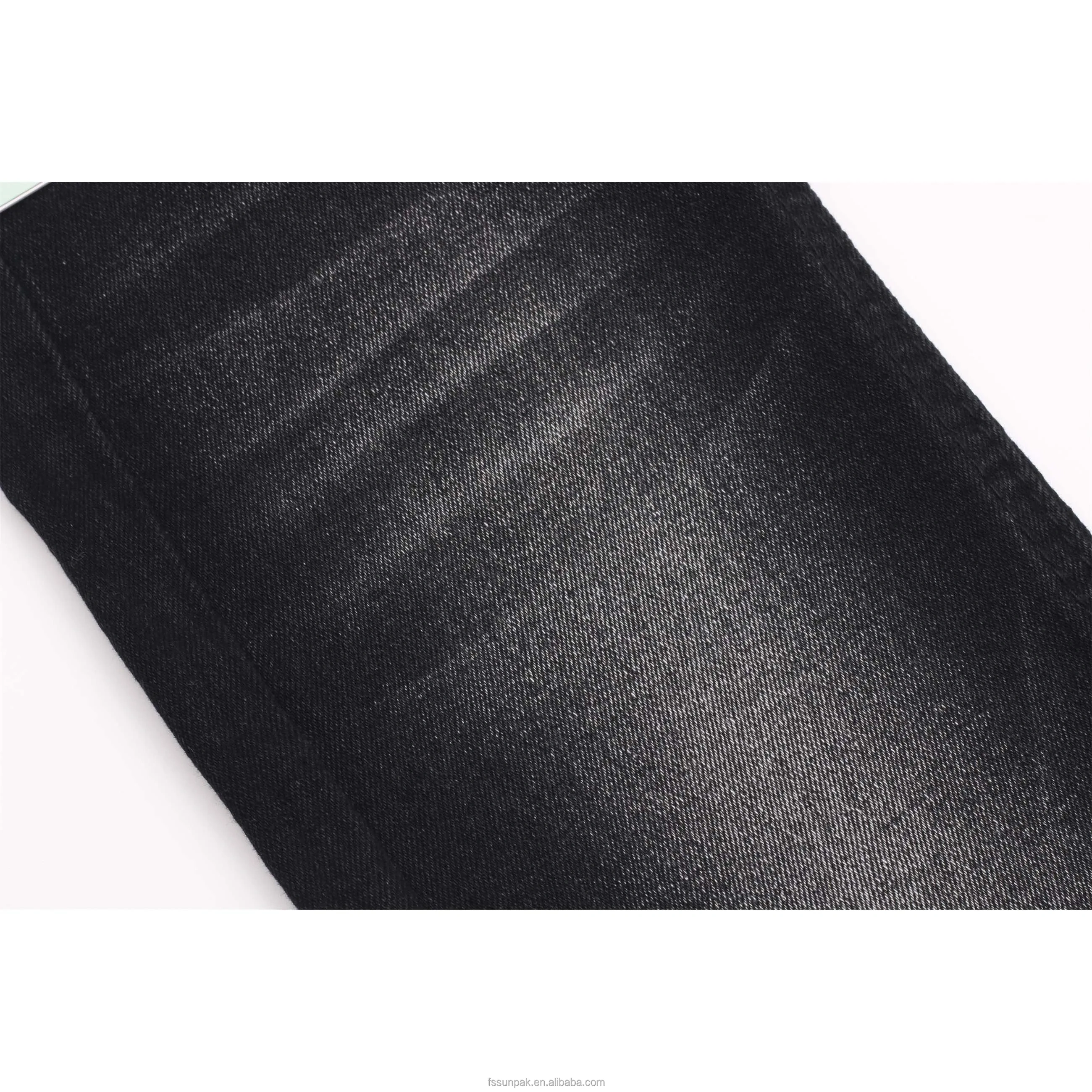 Top Quality China Big Factory Made OE Super Soft 10oz Big Width Sulfur Black Black TR Fabric Denim