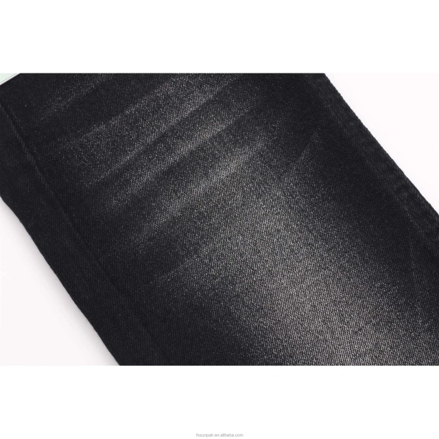 Top Quality China Big Factory Made OE Super Soft 10oz Big Width Sulfur Black Black TR Fabric Denim