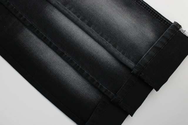 A Quality Cheap Price 70%Cotton 30%Poly 8.8OZ 180cm Width TC Welf Indigo Blue+Grey Rigid Denim Fabric Jeans