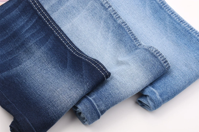 Cotton poly lycrafabric denim for jeans clothing fabric Wholesale 10.5 oz indigo blue good stretch denim fabric