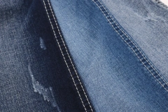 Chinese Factory Hot Sale High Elastic Dark Blue 9.2OZ Warp Slub Cotton/Poly/Spandex TR Denim Fabric for Jeans