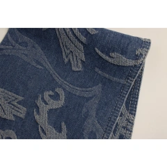 Top Quality Workable Price 9.5oz Big Wide 180cm Stretch Dark BlueJacquard denim Fabric for  Clothing or hats