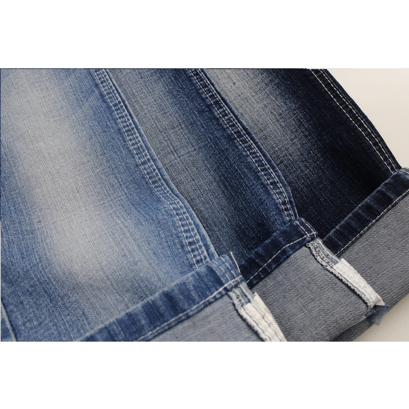Good Quality 10.5oz  cross slub Rigid Denim super  Stretch denim fabric for  jeans