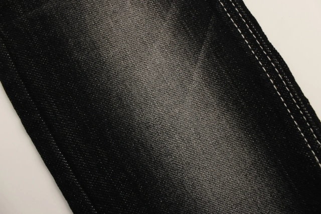 Top Quality Workable Price 9.5 oz Big Wide 180cm soft hand feeling slub  sulfur black   Denim Fabric for men's Jeans