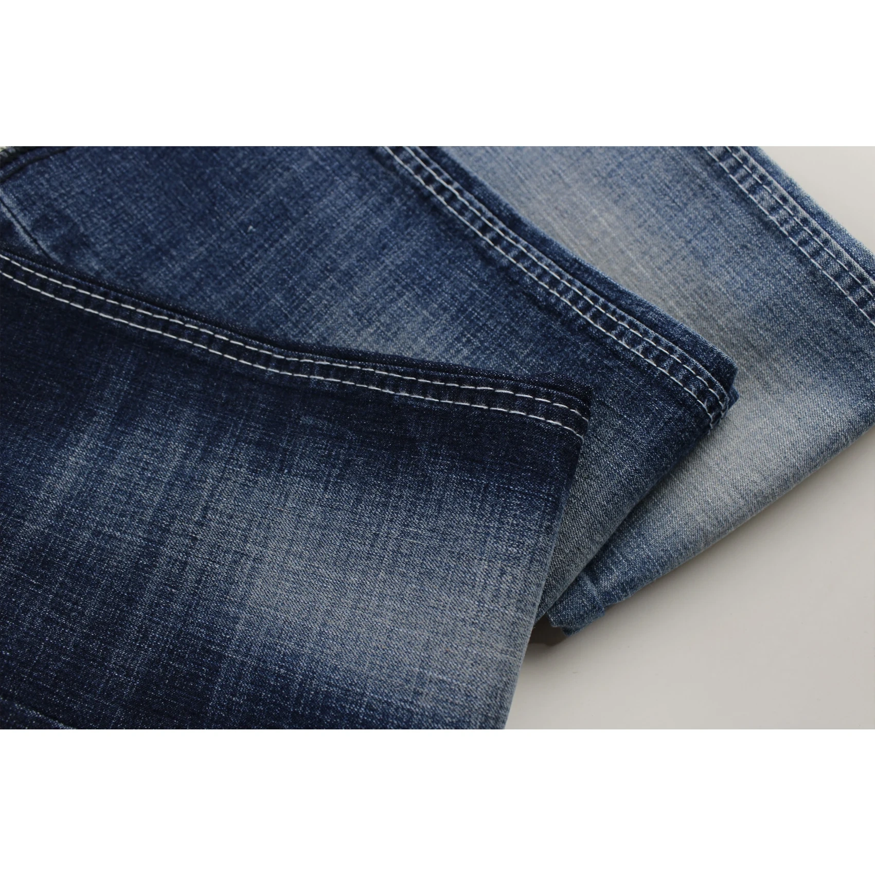 Top Quality Workable Price 9.5oz Big Wide 160cm Comfortable Stretch Dark Blue corss  Slub Denim Fabric for men's Jeans