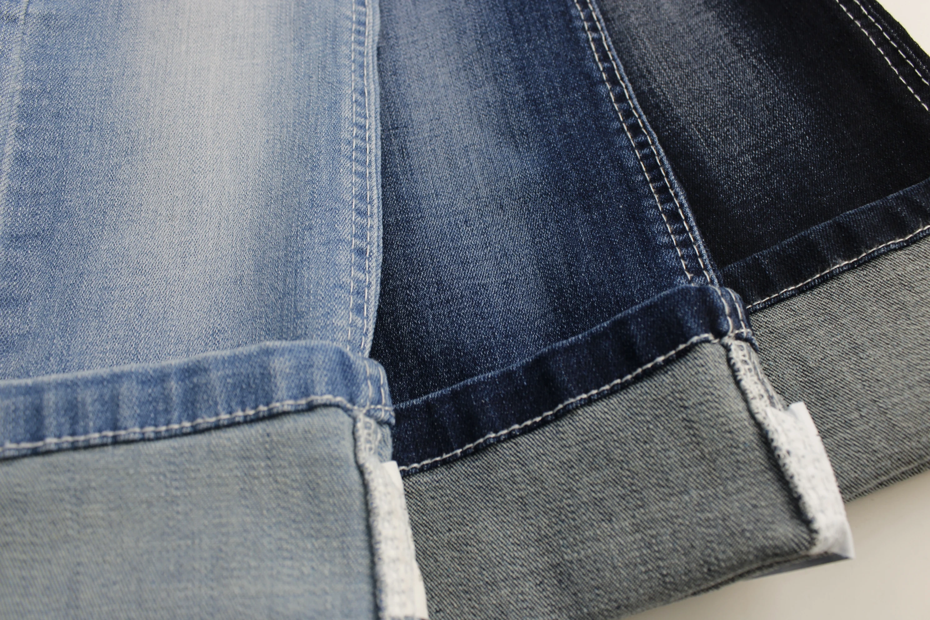 High Quality  oA 9.8oz  cross slub Rigid Denim super  Stretch denim fabric for  jeans