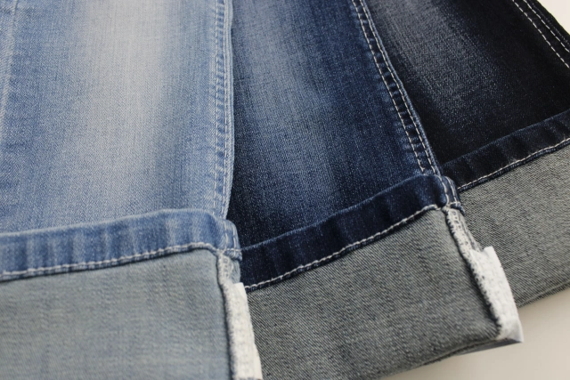 High Quality  oA 9.8oz  cross slub Rigid Denim super  Stretch denim fabric for  jeans