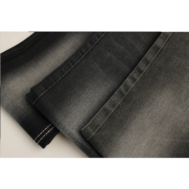 Factory Stock Lot Sold at Big Discounted Price 9 oz Color Black Super High Elastic Soft Touch  OA Jeans Denim Fabric