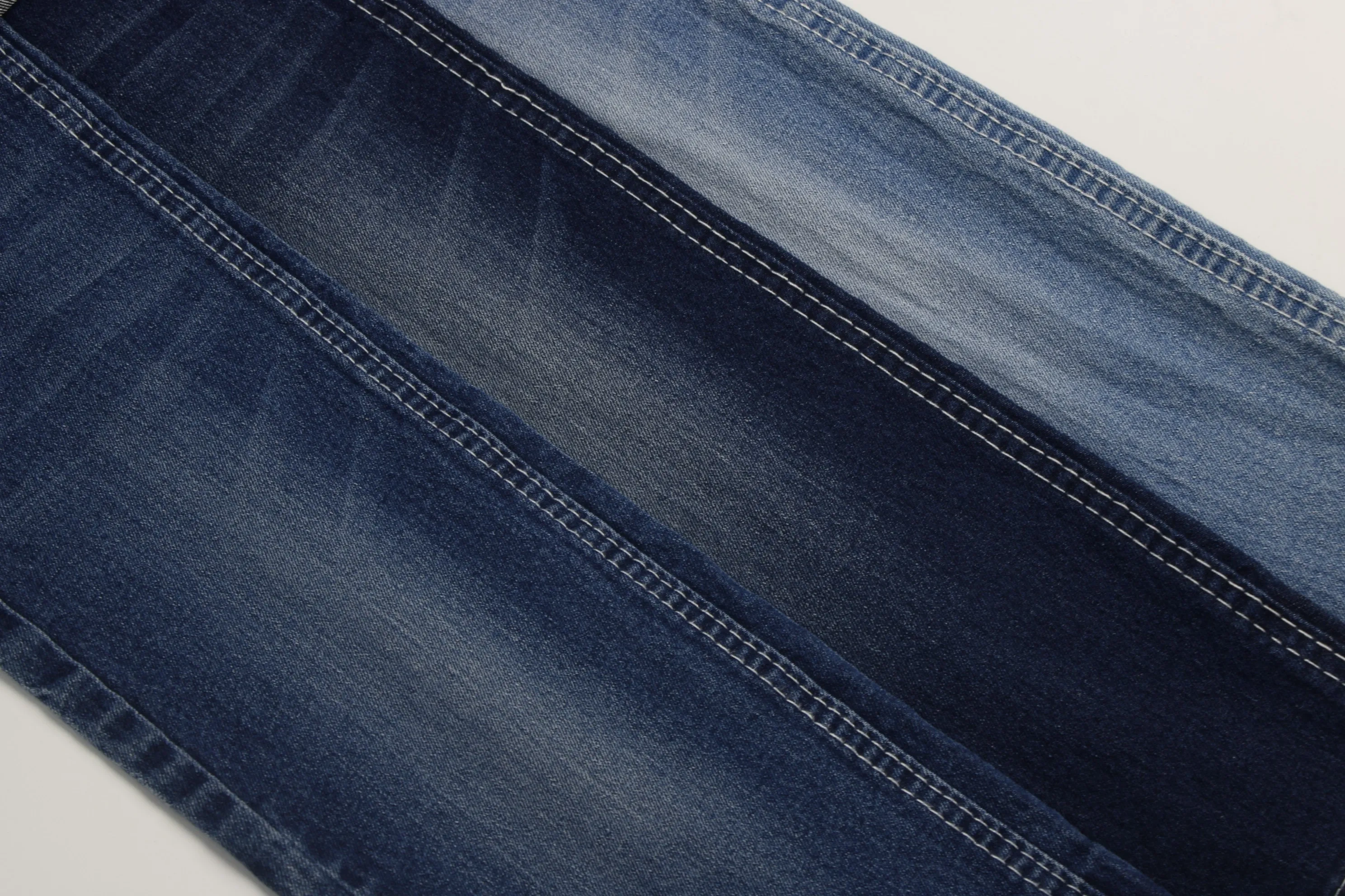 Top Quality Workable Price 9.4 oz Big Wide 180cm Comfortable Stretch Dark Blue Warp Slub Denim Fabric for men's Jeans