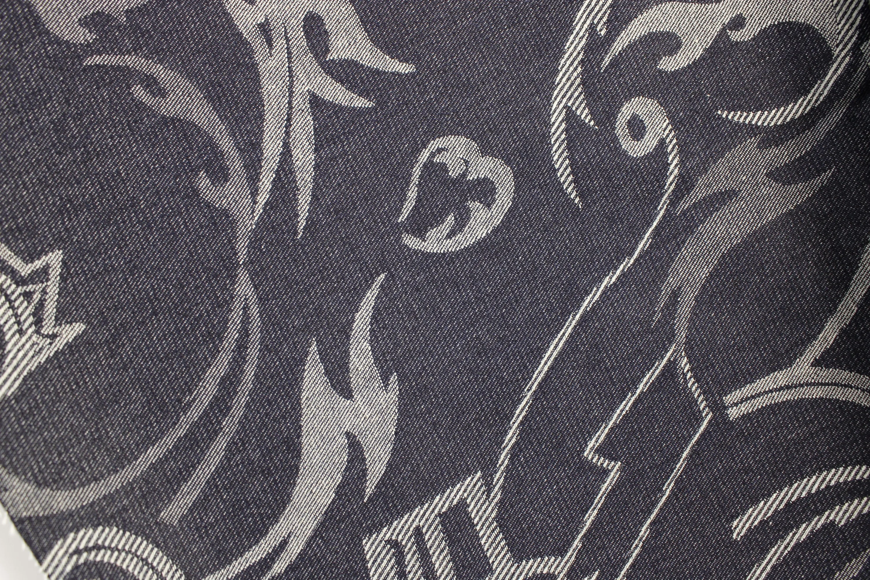 Top Quality Workable Price 9.5oz Big Wide 180cm Stretch Dark BlueJacquard denim Fabric for  Clothing or hats