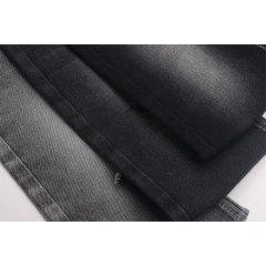 Super soft slight slub comfortable stretch 370gsm 180cm mercerized black black back denim fabric