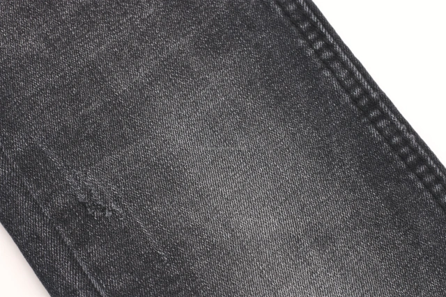 China Wholesale Best Quality Low Price Soft Nice Slubby 10oz 67'' Super High Stretch Black Black Denim Jeans Fabric