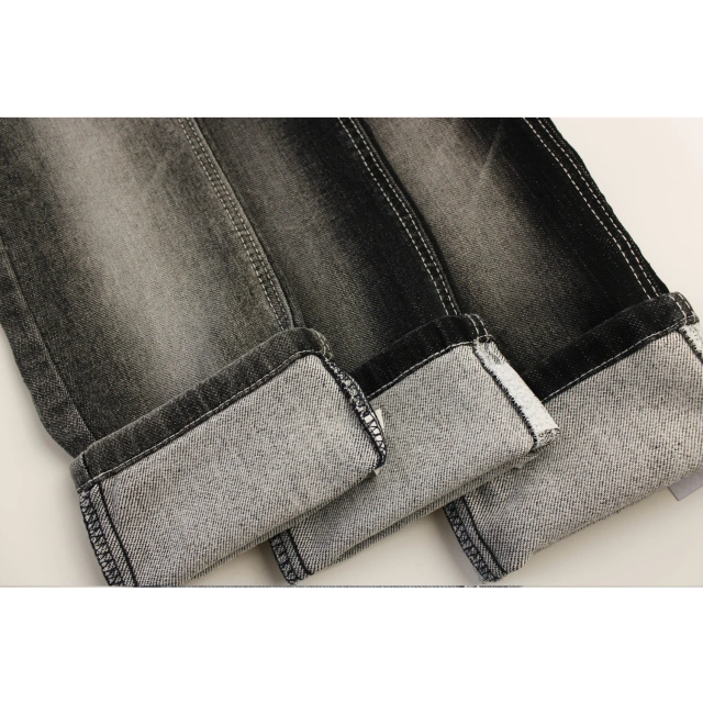 Top Quality Workable Price 9.5 oz Big Wide 180cm soft hand feeling slub  sulfur black   Denim Fabric for men's Jeans