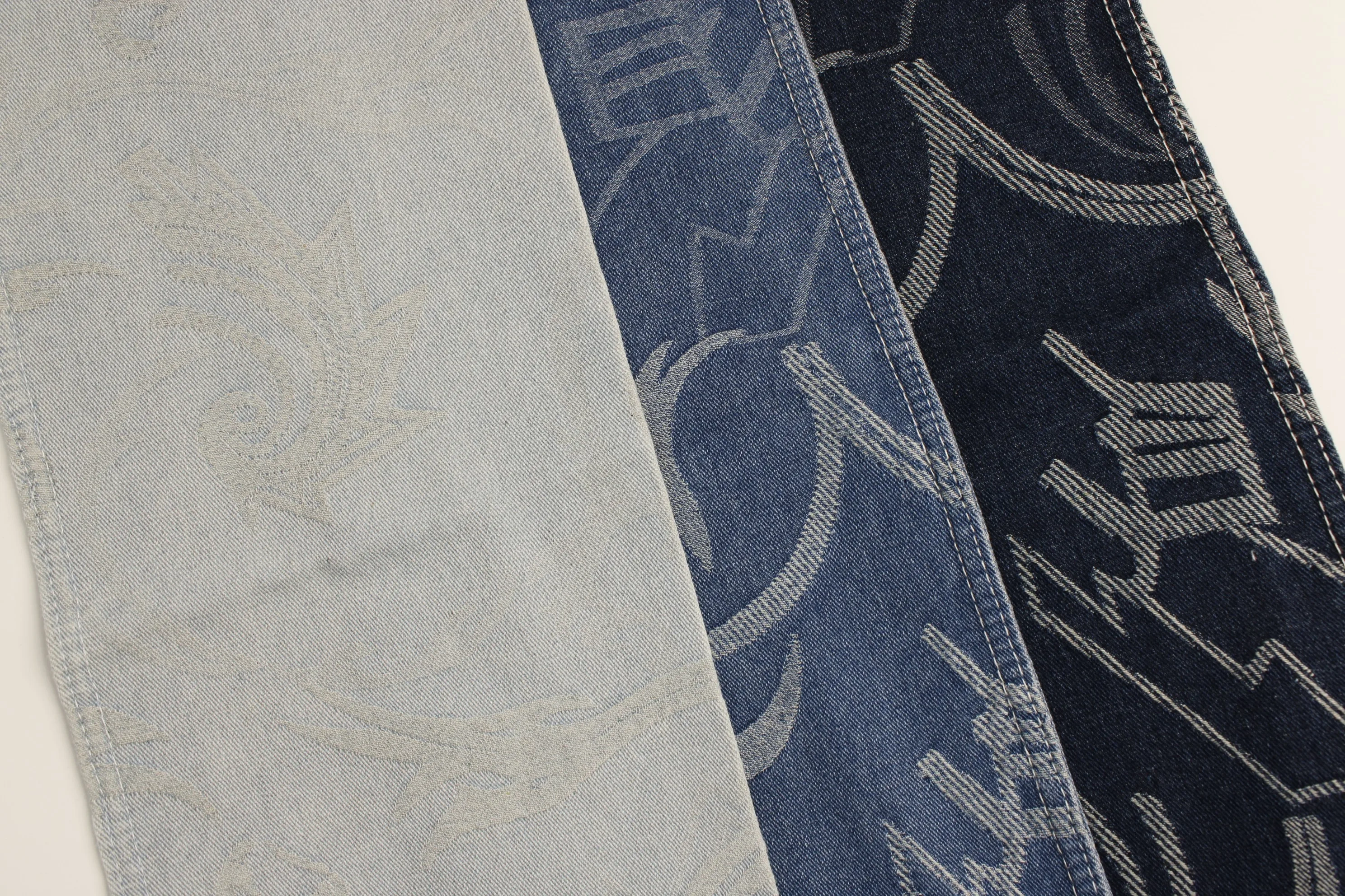 Top Quality Workable Price 9.5oz Big Wide 180cm Stretch Dark BlueJacquard denim Fabric for  Clothing or hats
